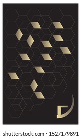 Gold geometric background. Fluid shapes composition. Banner, poster, template design. Eps10 vector.