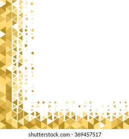 Gold Geometric Background Or Frame Made Of Triangles