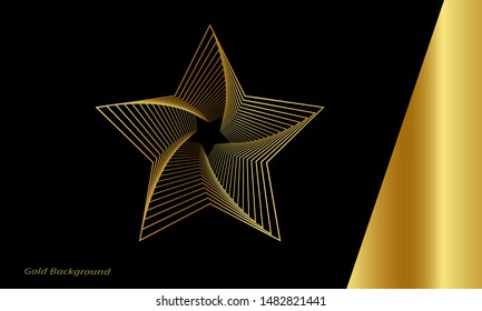 gold geometric background, star wallpaper. illustration- vector