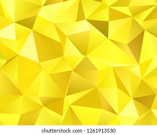 Gold geometric background with triangles of different shapes and sizes. A combination of geometric shapes. Modern minimalist style Vector illustration Abstract paper, polygonal pattern, origami style