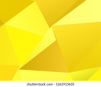 Gold geometric background with triangles of different shapes and sizes. A combination of geometric shapes. Modern minimalist style Vector illustration Abstract paper, polygonal pattern, origami style