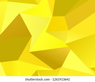 Gold geometric background with triangles of different shapes and sizes. A combination of geometric shapes. Modern minimalist style Vector illustration Abstract paper, polygonal pattern, origami style