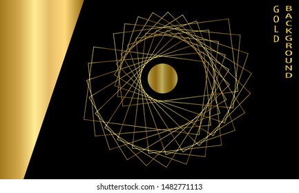 gold geometric background, wallpaper. illustration- vector