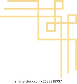 Gold geometric border forming an elegant corner design, perfect for adding a touch of sophistication to invitations, announcements, or any creative project