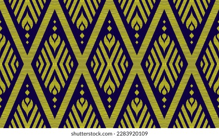 Gold Geometric ethnic oriental ikat seamless pattern traditional in tribal. Design for background,cover,textile,wallpaper,clothing,wrapping,fabric,Vector illustration.embroidery style.