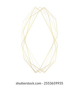 gold geometric frame in abstract style on