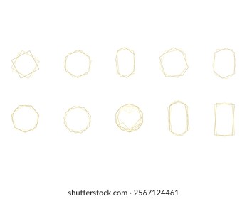 Gold Geometric Frame Element Set