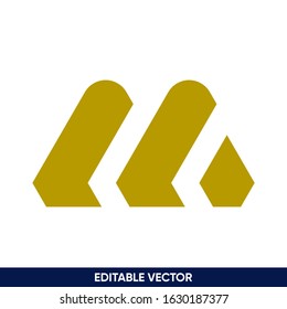 gold geometric letter M initial monogram modern logo