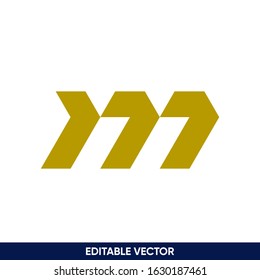 gold geometric letter M initial monogram modern logo