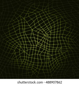 Gold geometric ornament. Meshes. Psychedelic net. Vector background.