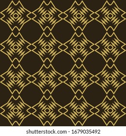 Gold geometric pattern on black background seamless pattern, texture, vector