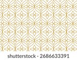 Gold geometric pattern with seamless luxury vector decorative abstract floral background. Made for branding or wallpaper. Elegant motif for invitations and interiors.