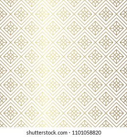 Gold geometric pattern vector. Line background. Oriental elements. 