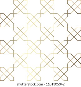 Gold geometric pattern vector. Line background. Oriental elements. 