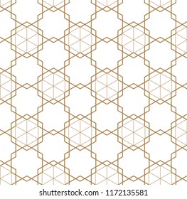 Gold geometric pattern vector. Line background.