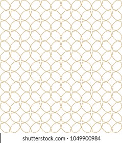 Gold geometric pattern vector. Oriental line background. Minimal graphic design.