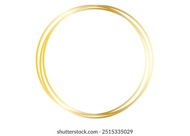 Marco poligonal geométrico dorado con efectos brillantes aislados sobre fondo blanco. Fondo art deco brillante vacío. Ilustración vectorial.