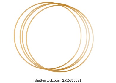 Gold geometric polygonal frame with shining effects isolated on white background. Empty glowing art deco backdrop. Vector illustration.