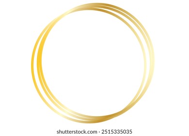 Gold geometric polygonal frame with shining effects isolated on white background. Empty glowing art deco backdrop. Vector illustration.