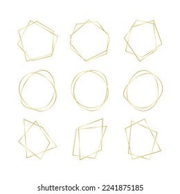 Gold Geometric Polyhedron Wedding Frame