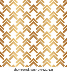 Patrón geométrico sin costuras dorado. Fondo dorado. Textura abstracta de chevron. Patrón de oro repetido con chivron. Esmorrón dorado para impresiones de diseño. Fondo de geometría repetida. Ilustración del vector