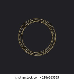 Gold geometric shapes. Golden decorative design elements isolated on white background. bronze metallic silhouettes. 3d objects shaped yellow round rings of different thickness. vector illustration.