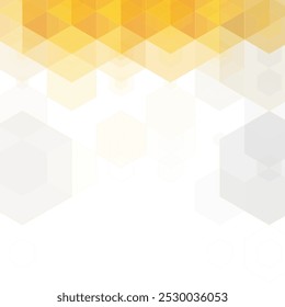 Gold geometric template for presentation. Design element. Hexagon background.