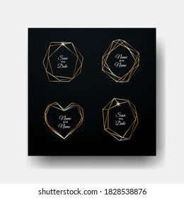 Gold Geometric Vector Frame Set