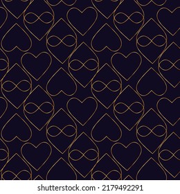 Gold geometry seamless pattern for background. Dark color and gold line art deco simply pattern for design 