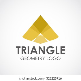 Gold geomtric of triangle abstract vector and logo design or template luxury and elegant business icon of company identity symbol concept