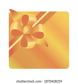 Goldenes Geschenk mit BugsKrawatte mit Liniendesign, Geburtstagsfeiertag Weihnastenthema Vektorgrafik