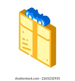 gold gift box isometric icon vector. gold gift box sign. isolated symbol illustration