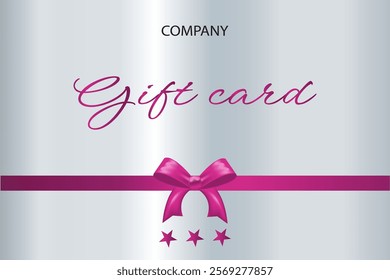 Gold gift card, exquisite inscription, silver gradient, gift, present, pink stars