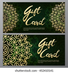 Gold gift certificates in the Arabic style