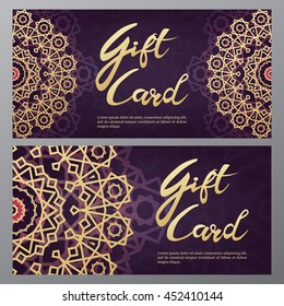 Gold gift certificates in the Arabic style