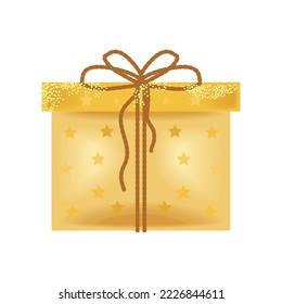 gold gift present icon isolated