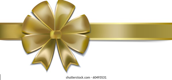 Gold gift ribbon and bow