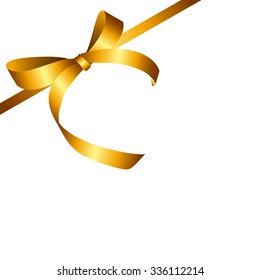 Gold Gift Ribbon. Vector illustration EPS10