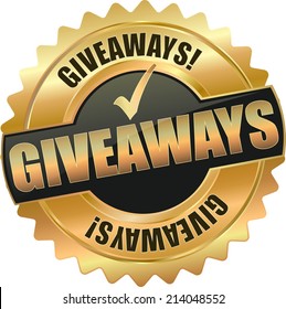 gold giveaways vector eps10 sign