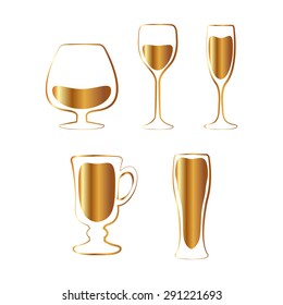 Gold Glass set or collection