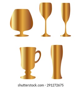 Gold Glass set or collection