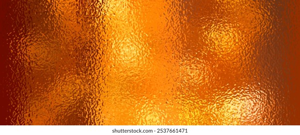 Gold glass texture vector background for flyer, cards, poster, cover design. Christmas backdrop. Blurred stained glass window. Happy New Year! Orange glass textured illustration for design. Holiday.