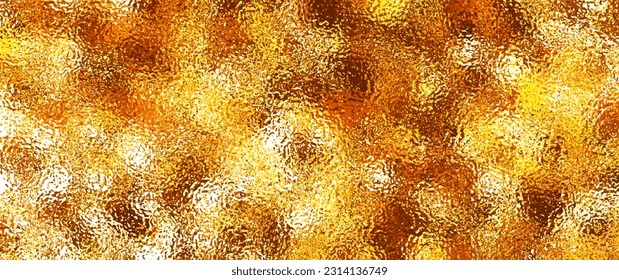 Gold glass texture for window. Golden vector background. Textured transparent surface. Stained glass. Blur template for design. Autumn hand drawn illustration for design. Fall backdrop.