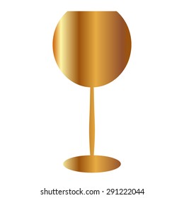 Gold Glass Of Wine Icon 