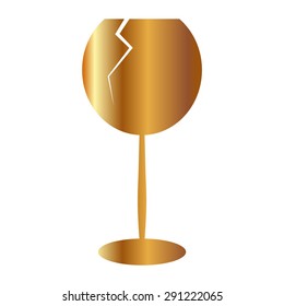 Gold Glass Of Wine Icon 