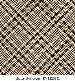 Gold glen plaid pattern. Seamless diagonal check plaid for dress, jacket, skirt, coat, or other modern autumn textile design.