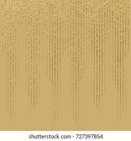 Gold, glitter abstract background. Cool pattern. Patina golden elements. . Sparkles background. Creative invitation for new year, wedding, birthday. Trendy modern vector illustration