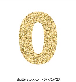 Glitter Number 0 Printable