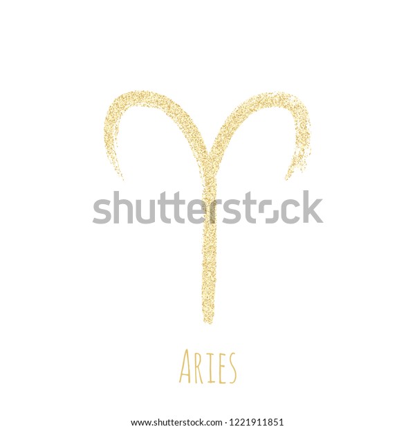 Gold Glitter Aries Zodiac Symbol Vector Stock Vector (Royalty Free ...