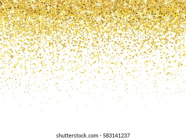 Golden Confetti Vector Festive Illustration Falling Stock Vector ...